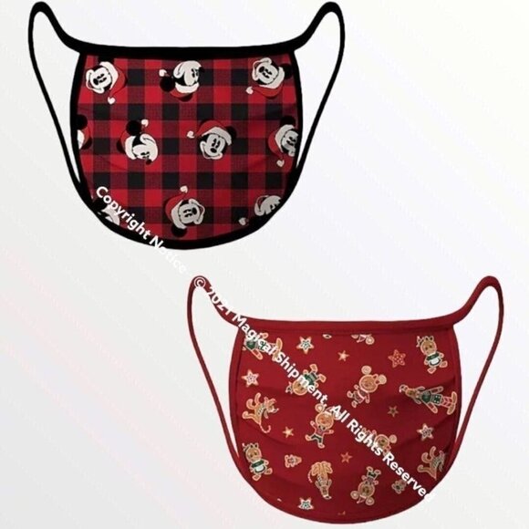 Disney Parks - (2) Pack Face Mask - Gingerbread Mickey & Santa Mickey - Picture 3 of 4